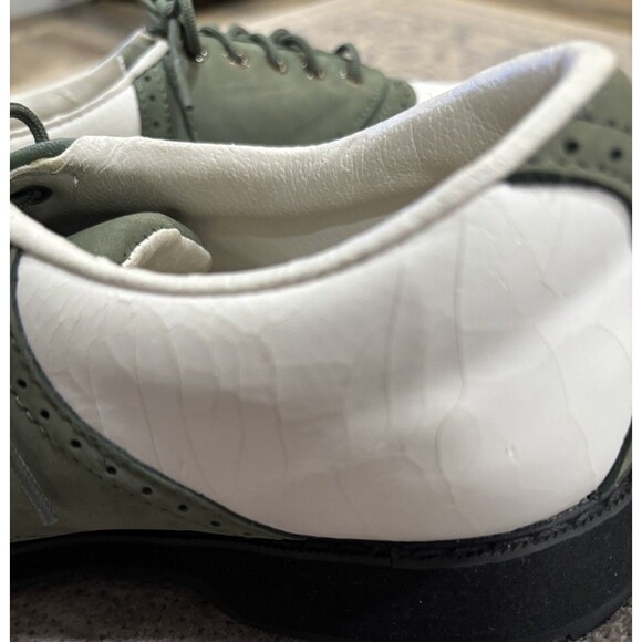 Etonic Stabilites Softspikes Green White Golf Shoe Women 7.5 Leather Upper - Picture 6 of 16
